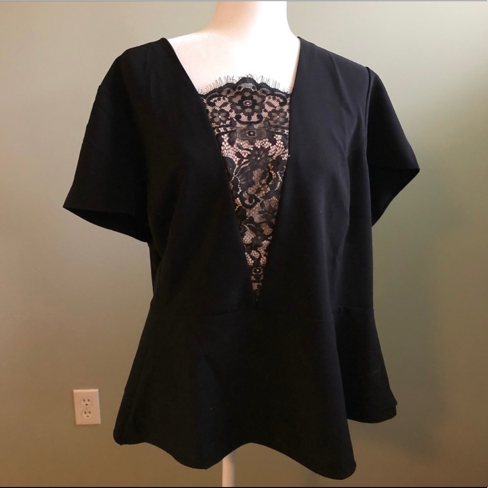 Lane Bryant Lace Peplum Top
